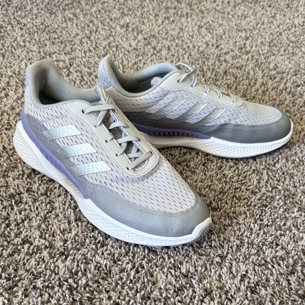 Adidas Women's Light Gray and Purple Golf Shoes